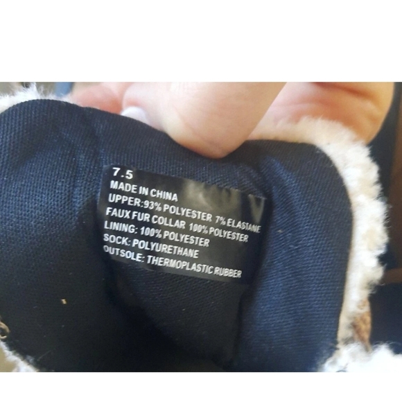 American Eagle High Top Lace Up Boots Women’s Shoes Size 7.5 Tan Black Fur Trim - Picture 4 of 12